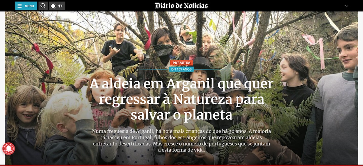 Featured article on Benfeita community in Diário de Notícias, December 2019