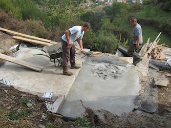 Laying the lower slab