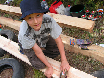 Preserving the wood for the yurt platform