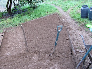 Covering with topsoil