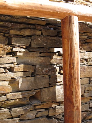 Timber against stone