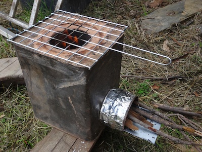 Making a portable rocket stove out of junk