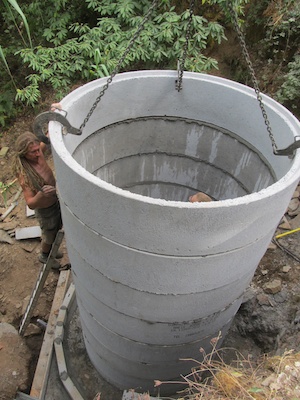 The 12,000-litre water tank complete